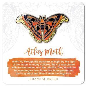 Atlas Moth Enamel Pin - Gold Plated Brooch - Garden, Insect, & Nature Jewelry‎